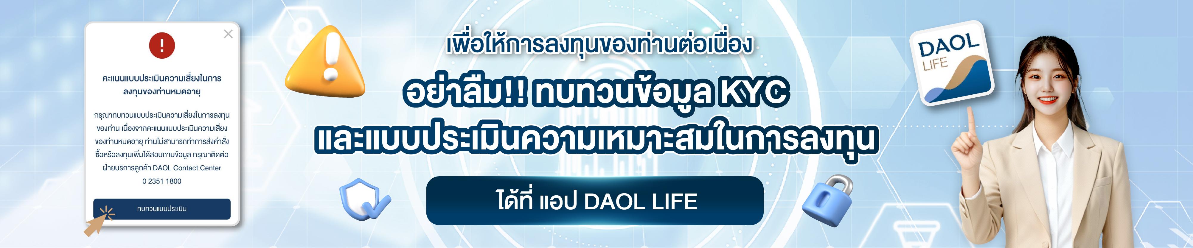 ขั้นตอนการทบทวนข้อมูล KYC และแบบประเมินความเหมาะสมในการลงทุน (SUITABILITY TEST)
